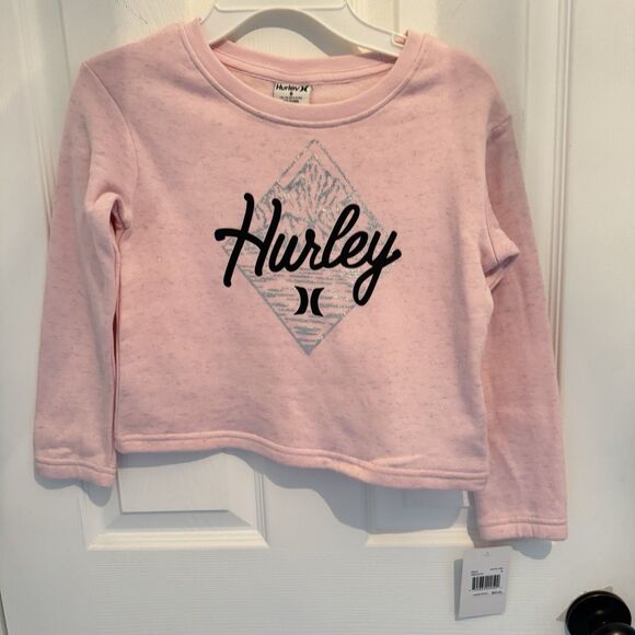 Hurley Other - Hurley Cropped Sweatshirt Pullover Artic Pink Girl's Size 6 Years NEW